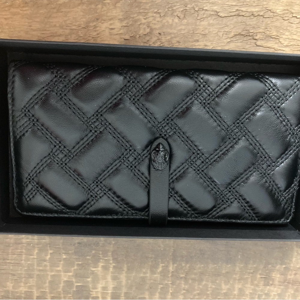 Kurt Geiger Black Quilted Leather Wallet, new in box